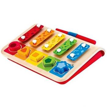 Hape International- Shape Sorter Xylophone Xilófono Clasificador Formas, Multicolor