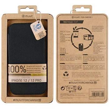 muvit for change Funda Folio Apple iPhone 12/12 Pro Negra