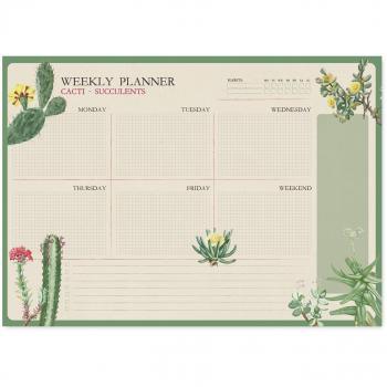 Bloc Planificador Semanal A3 Botanical Cacti Kokonote Blanco Inglés