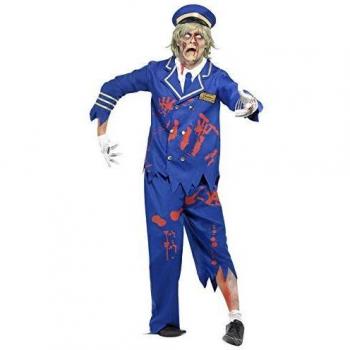 Smiffys 23289 - Disfraz de capitán Zombi para Hombre, Chaqueta, Camisa, Pantalones y Sombrero, Color Azul, Talla L, 23289