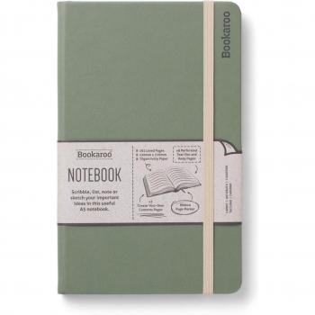 Cuaderno A5 de tapa rígida y tacto suave con goma elástica verde oliva That Company Called If