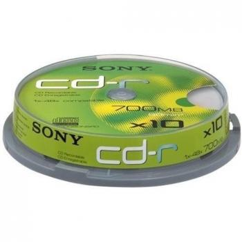 Sony 10CDQ80NSPD - Bobina con 10 CD-R, 700 MB, 80 minutos