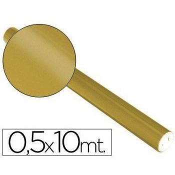 Papel metalizado oro rollo continuo de 05 x 10 mt