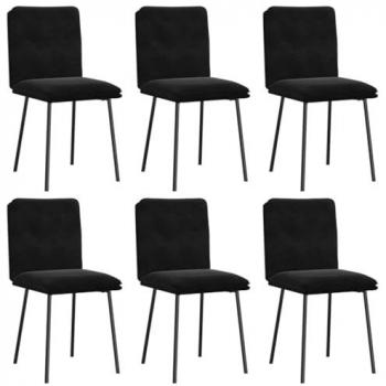 Black Velvet Dining Chairs Set of 6