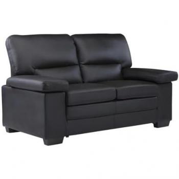 Sofá 2 plazas de piel de búfalo Mimas - Negro