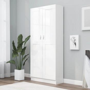 Librería blanca de madera multicapa, dimensiones 82,5x30,5x185,5 cm