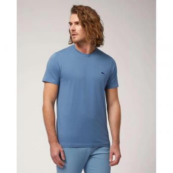 Camiseta de Hombre Harmont&Blaine Azul Marino de Algodón con Logo Bordado Talla XXL