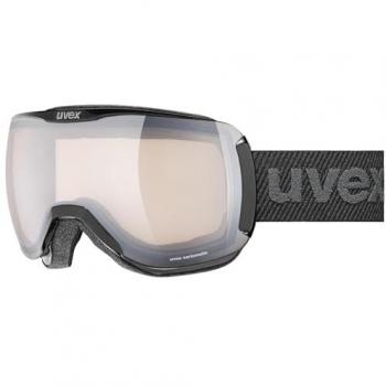 Máscara de esquí Uvex Downhill 2100 Variomatic, lente fotocromática rosa, diseño unisex para adultos, color negro, talla única