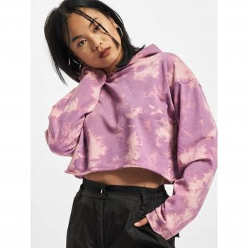 Urban Classics Women's Oversized Short Bleached Hoody Dusk Violet