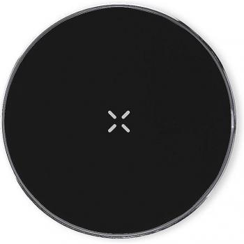 Cargador Inalámbrico Rápido de Aluminio 15W con Cable Tipo C - Negro 9,9x0,7x9,9 cm