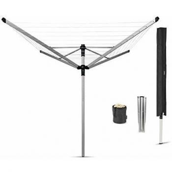 Brabantia Lift-O-Matic Advance 50m Outdoor Rotary Clothesline with Ground Spike and Accessories