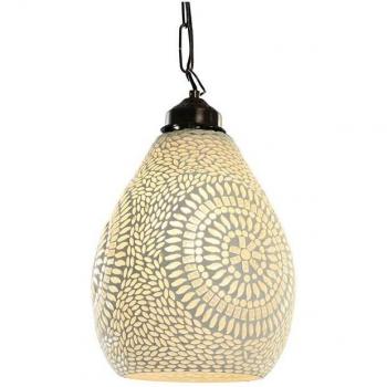 Fíjalo Lámpara techo cristal metal blanco