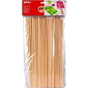 5 paquetes de 50 pinchos de madera 200 x 3 mm, natural