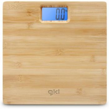 GKL - NATURE BAMBOO - Báscula de baño digital de alta precisión con sistema encendido/apagado automático. Superficie fabricada en bambú. División por 100g y capacidad 5-180kg – Color madera bambú