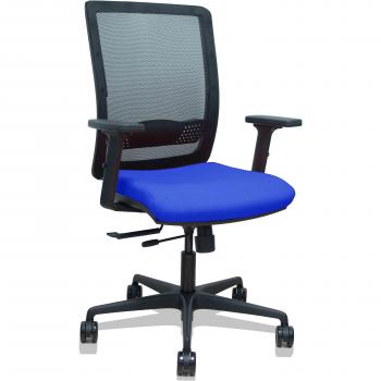 Silla Haches Traslack Malla Negra Asiento Bali Azul Brazos 2D Ruedas 65mm