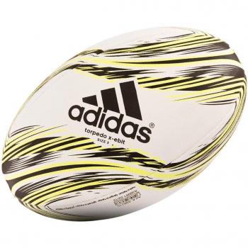 adidas Torpedo X-Ebit Balón de Rugby, Hombre, Blanco/Amarillo/Negro, 5
