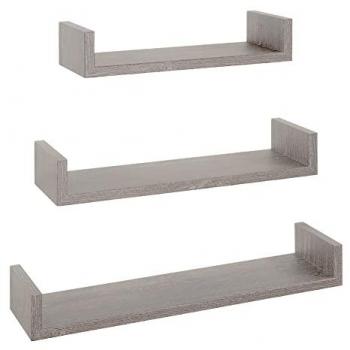 Estantes de pared set de 3 piezas color roble gris modelo Calamita