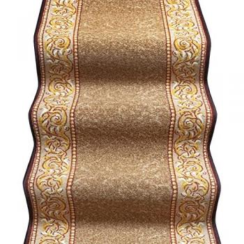 Pasillo de Escalera Alfombra Bordeada 67x120 cm Estilo Barroco Marrón 100% Made in Italy
