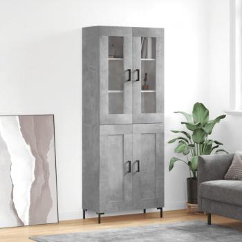 Armario de hormigón gris 69,5x34x180 cm madera multicapa