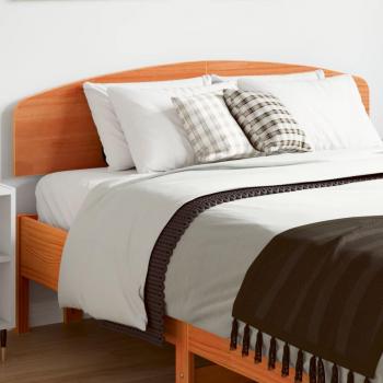 Cabecero Wera de cama de madera maciza de pino marrón cera 120 cm
