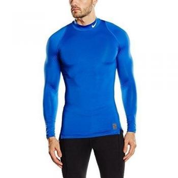 NIKE Langarmshirt Cool Comp MK Camiseta de Manga Larga, Hombre, Azul/Blanco, XL