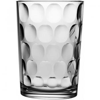 QUID URBAN Vaso Alto de Vidrio 50CL Transparente con Relieve, Fácil de Limpiar, Reciclable, Ecológico, Material 100% Saludable, 100% Higiénico, No Poroso,