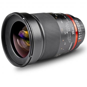 Lente Walimex Pro 35mm f/1.4 para Nikon DSLR - Construcción de Metal, 11 Lentes en 12 Grupos, Enfoque Manual y Automático