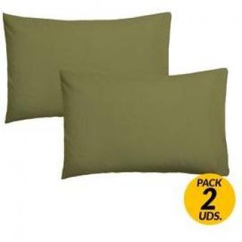 FUNDA DE ALMOHADA 2(50X90) VERDE OLIVA