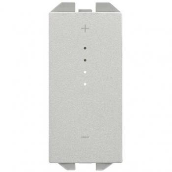 Interruptor regulable PWM iO con tira de LED iO y tecla estrecha aluminio 21001314-093