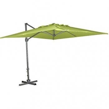 Siena Garden 255149 - Sombrilla Davos 3 x 3 m estructura de aluminio plata poliéster 250 g/m² cal UPF50 +, incluye soporte Cruz de acero