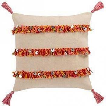 Cojín J-line 3 Rang Fran Cot Beige/Mix (45x45x3cm) Naranja