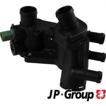 Caja del termostato JP GROUP 1114510400, compatible con diversos modelos de vehículos, fabricada en plástico resistente, incluye sellos y juntas para una instalación adecuada, diseño optimizado para un flujo de refrigerante eficiente y durabilidad a