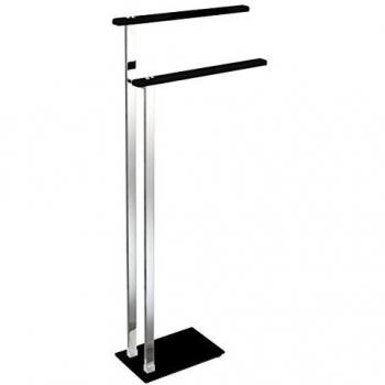 Manillons Torrent - Modelo 1920 | Toallero de Pie Acero Inoxidable - Cromo Negro Brillo