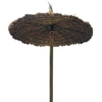 Sombrilla Redonda de Brezo para Exteriores - 2,4 Metros Ideal para Playa, Porches y Piscina