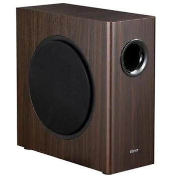 Subwoofer Activo Edifier T5s de 8 Pulgadas, 70W RMS, Filtro de Paso Bajo hasta 35 Hz, Carcasa MDF, Diseño Marrón