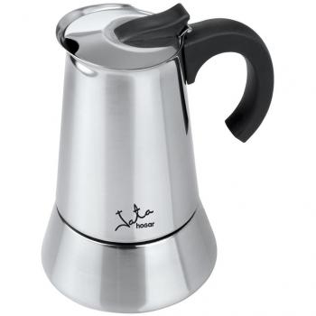 Jata Hogar CAX112 - Cafetera italiana de acero inoxidable. 12 tazas. Apta para todas las cocinas, incluida inducción. Asa maciza.