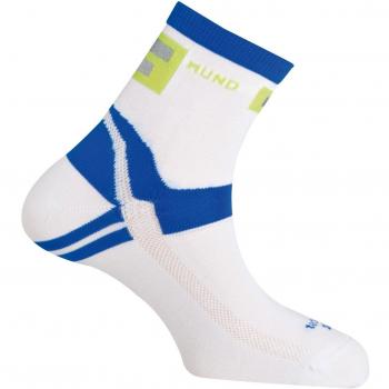 Mund Running/Cycling Calcetines de running/cycling para Hombre, Blanco y azul, 46-49