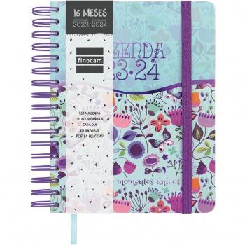 Finocam Agenda Escolar 2023-2024 Vitae Cuarto SVH Semana Vista Horizontal Azul 155x217mm Multilingüe