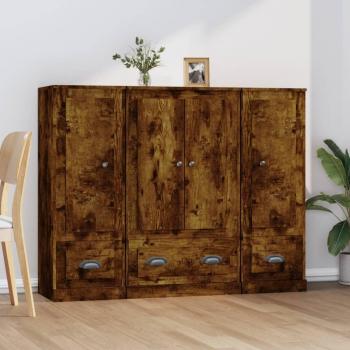 Aparador alto 3 PCs de madera multicapa en color humo roble