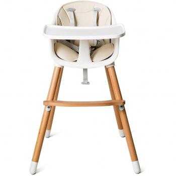 Trona Convertible Multifuncional para Bebé con Bandeja Removible, Arnés de Seguridad, Cojín Acolchado y Altura Ajustable para Bebés de 6 a 36 Meses
