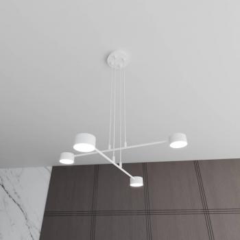 Lámpara colgante EMIBIG LIGHTING Modus 4, acero, 4 luces GX 53, color blanco, dimensiones h: 100 x l:70 cm