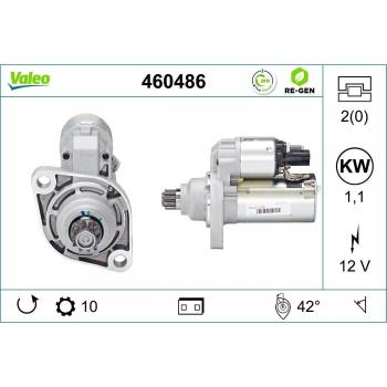 Motor de arranque VALEO 460486 con función de arranque eficiente
