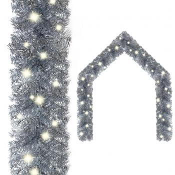 vidaXL Christmas Garland with LED Lights 20 m Silver