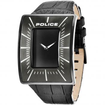 Police Men's Quartz Watch with Black Dial Analogue Display and Gold Leather XL Vantage PL,14004JSB / 02