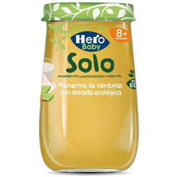 Hero Solo Tarrito de Menestra de Verduras y Dorada, 12 x 190g