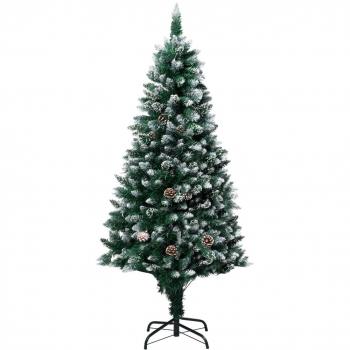 vidaXL Artificial Christmas Tree with Pine Cones and White Snow 180 cm