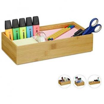 Caja de Almacenaje de Bambú Apilable, Diseño Natural, Organizador para Cocina y Baño, 7 x 30 x 15 cm