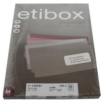 Etibox - ETIQUETAS ADH.IMPR. ETIBOX A4 BLANCA CAJ