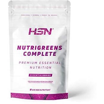 Super Alimento en Polvo Nutrigreens Completo HSN | 150 g | 100% Natural, Rico en Vitaminas, Minerales y Fibra | No-GMO, Vegano, Sin Lactosa, Sin Sabor