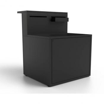 Mueble de cocina exterior soporte plancha de acero negro con barra de bar Forge Adour